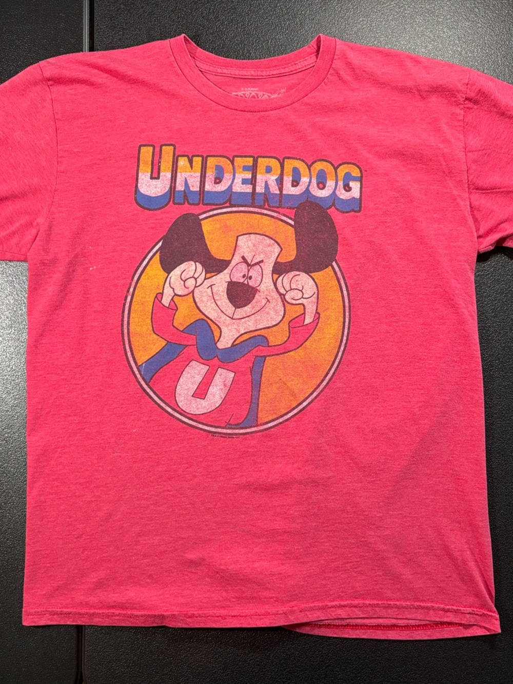Savvy Underdog Cartoon Graphic T-Shirt Men’s XL Red Retro Vintage Style